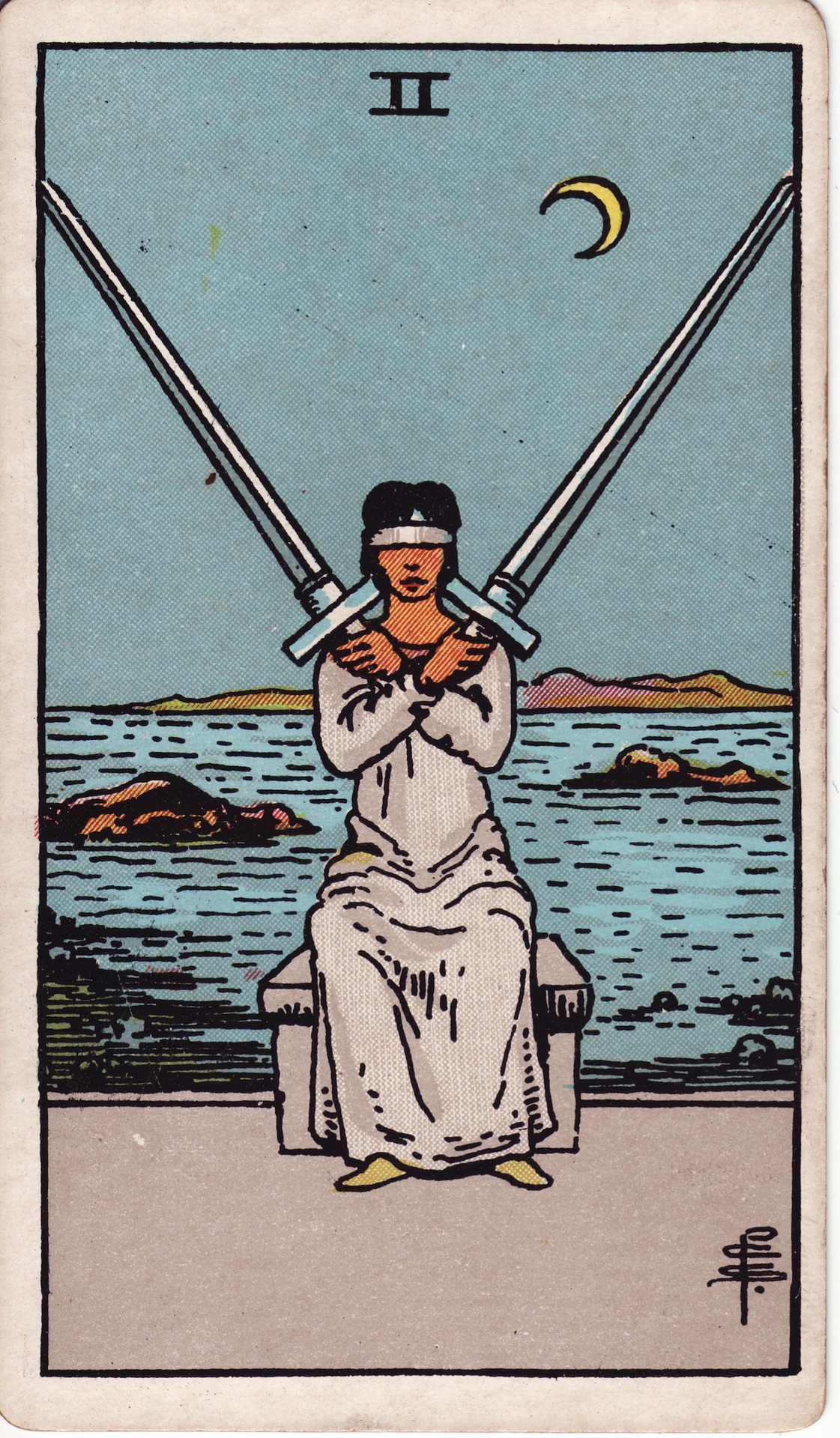 Lá bài tarot 2 Kiếm - Chính Vị